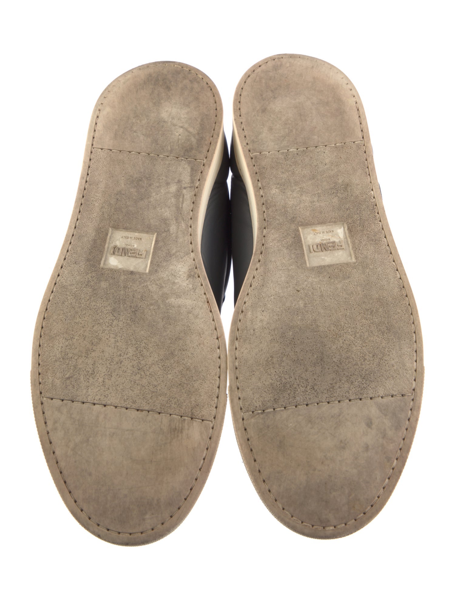 Fendi Monsters Motif Leather Sneakers